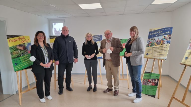 Natalie Pawlik zum Besuch beim Quartiersmanagement im Butzbacher Degerfeld